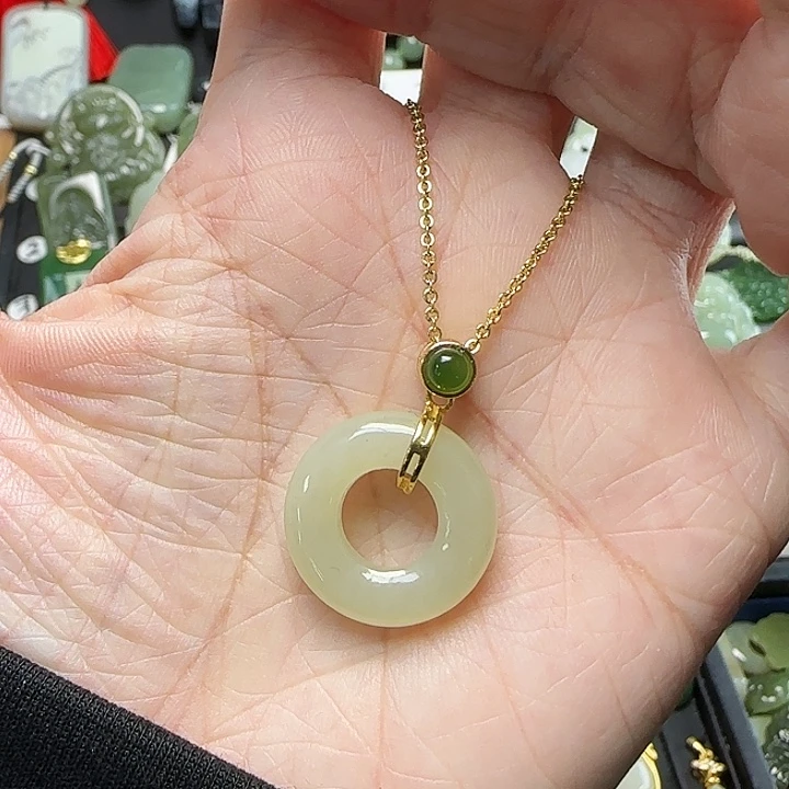 和田玉银S925镶嵌颈饰