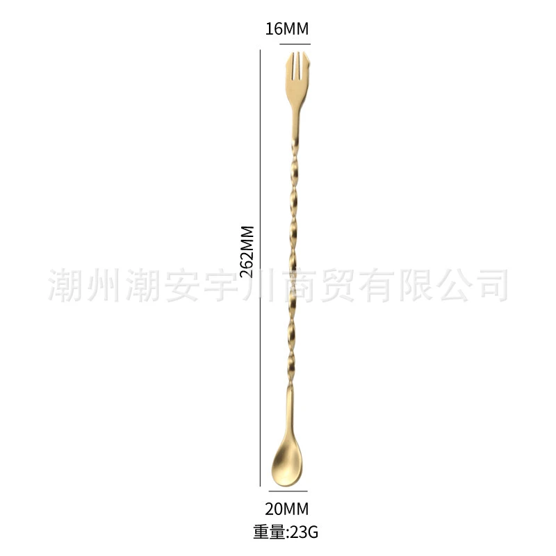 304不锈钢奶茶长柄搅拌勺调酒勺鸡尾酒酒吧吧勺