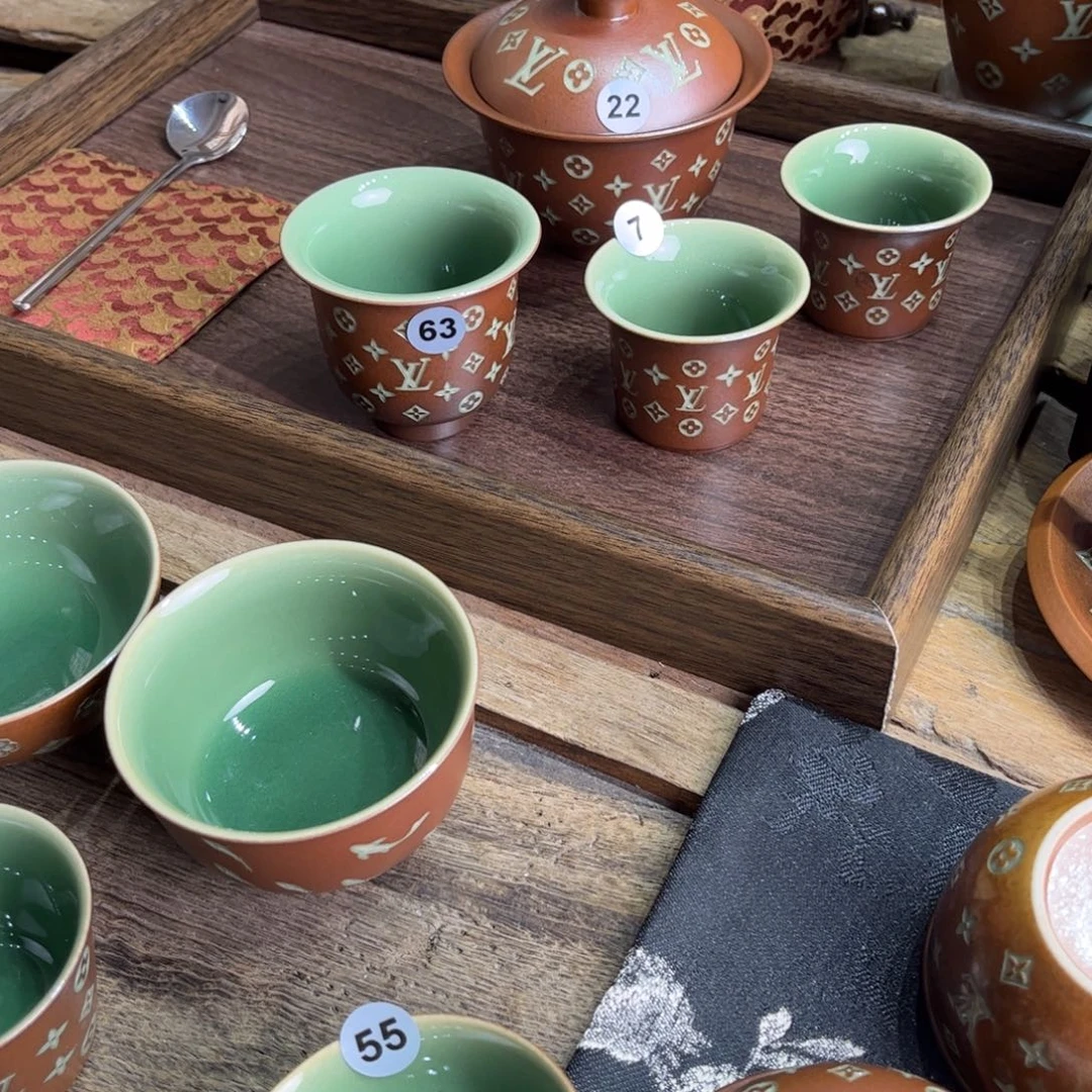 是***呀草木灰老花盖碗被子