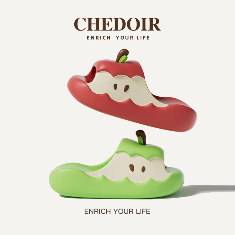 chedoir原创苹果拖鞋女夏季新款创意可爱居家防滑宿舍情侣凉拖鞋