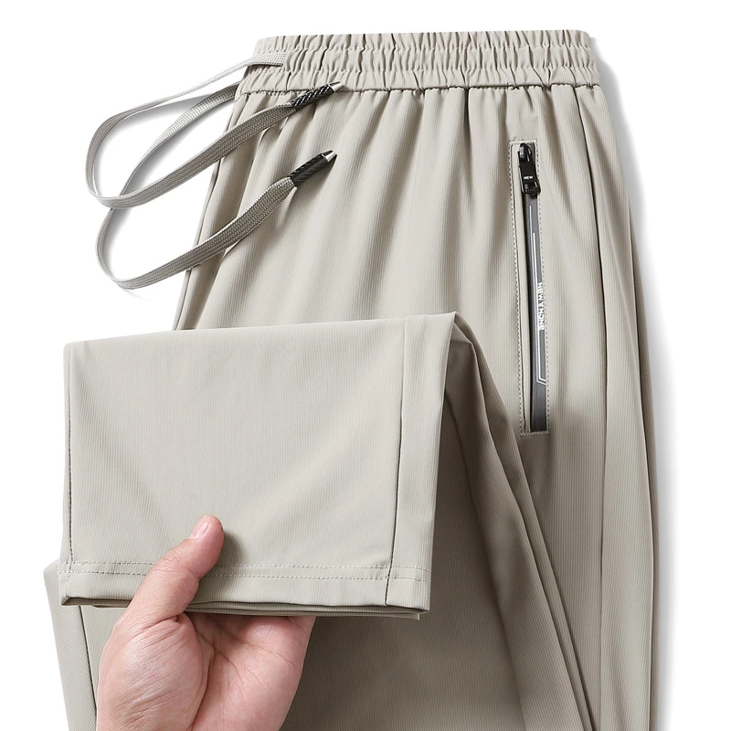 （尊享版）冰丝裤2025夏季新款男士冰丝裤高弹薄款透气空调裤休闲裤