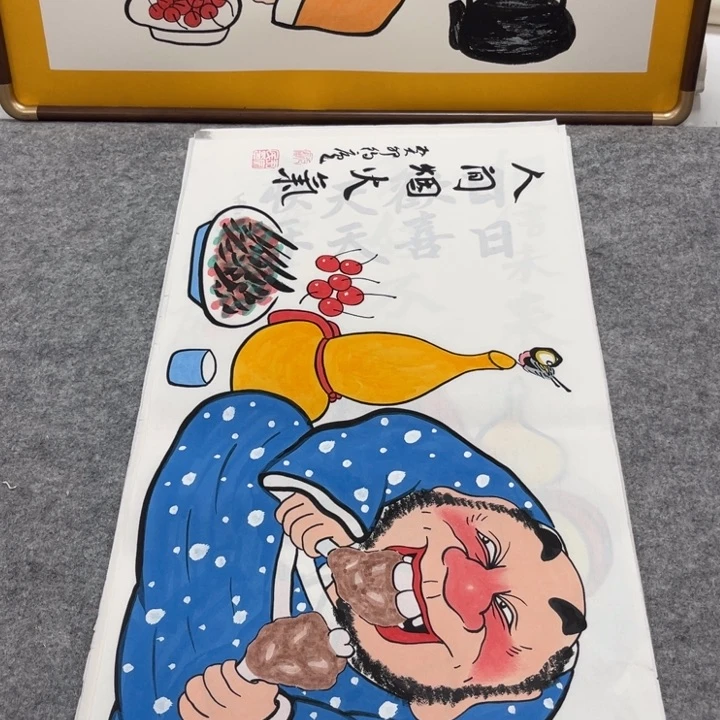 国画手绘禅意画一物一拍
