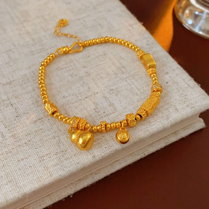 米梵缇 铜合金手链 新中式国潮葫芦福字气质轻奢手饰品 B1-022