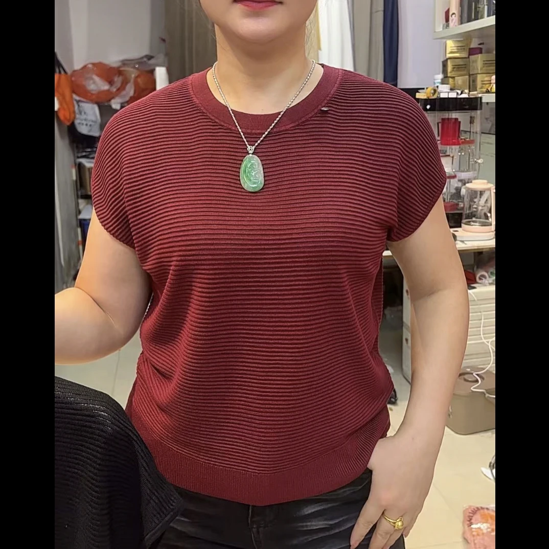 防晒高弹春季薄款常规款宽松高品质夏季大码毛针织衫