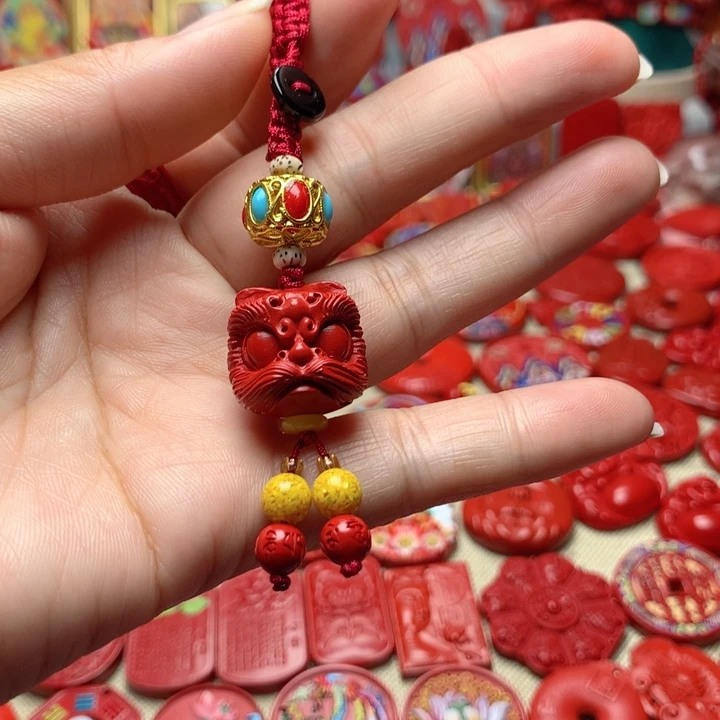 天然辰砂工艺品朱砂钥匙扣