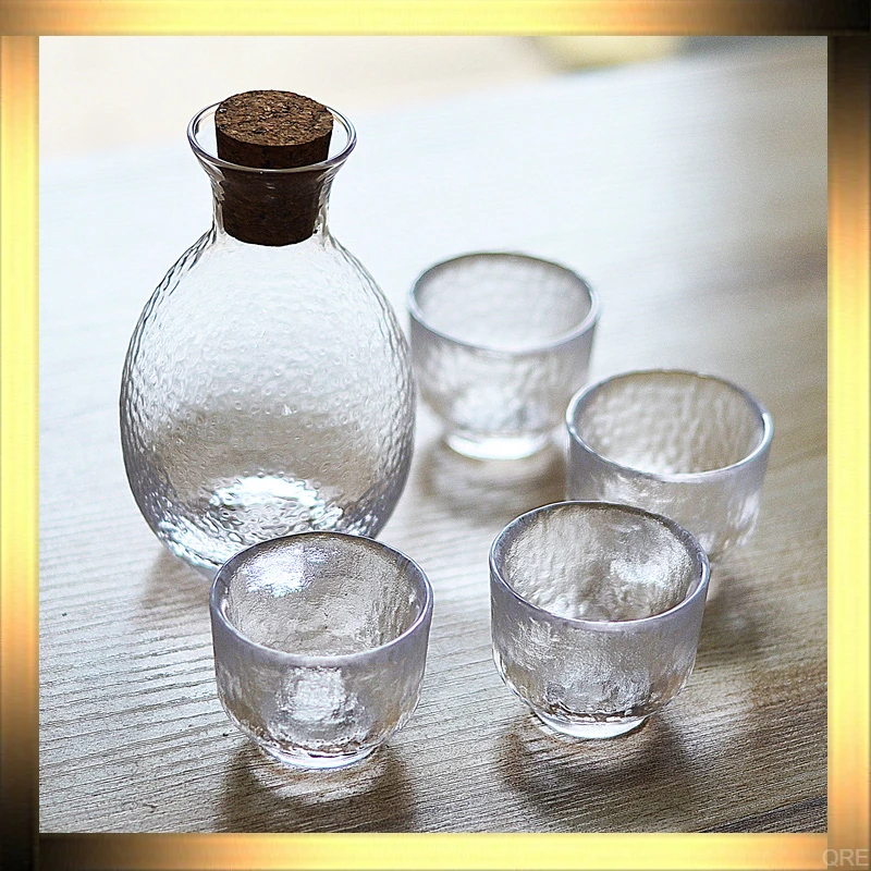 黄酒耐热玻璃温酒器套装家用清酒壶清酒杯子老式温酒壶热酒烫酒壶