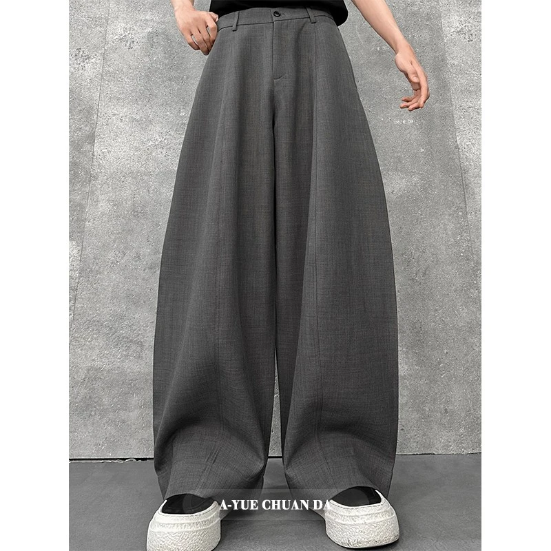 A YUE 秋季新款高级感阔腿休闲宽松西裤男垂感廓形cleanfit长裤潮