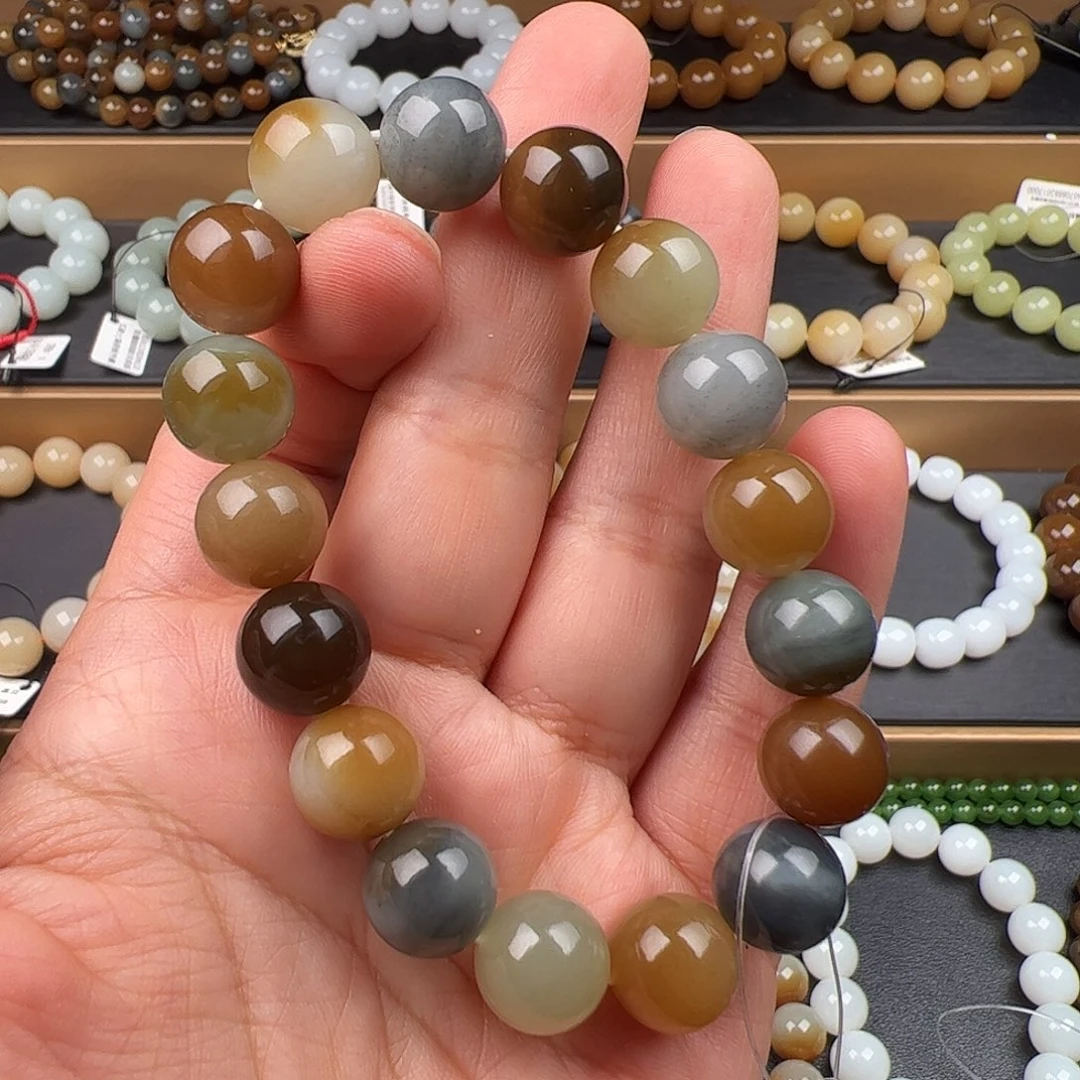 和田玉未镶嵌手链新疆若羌楼兰三色卡12