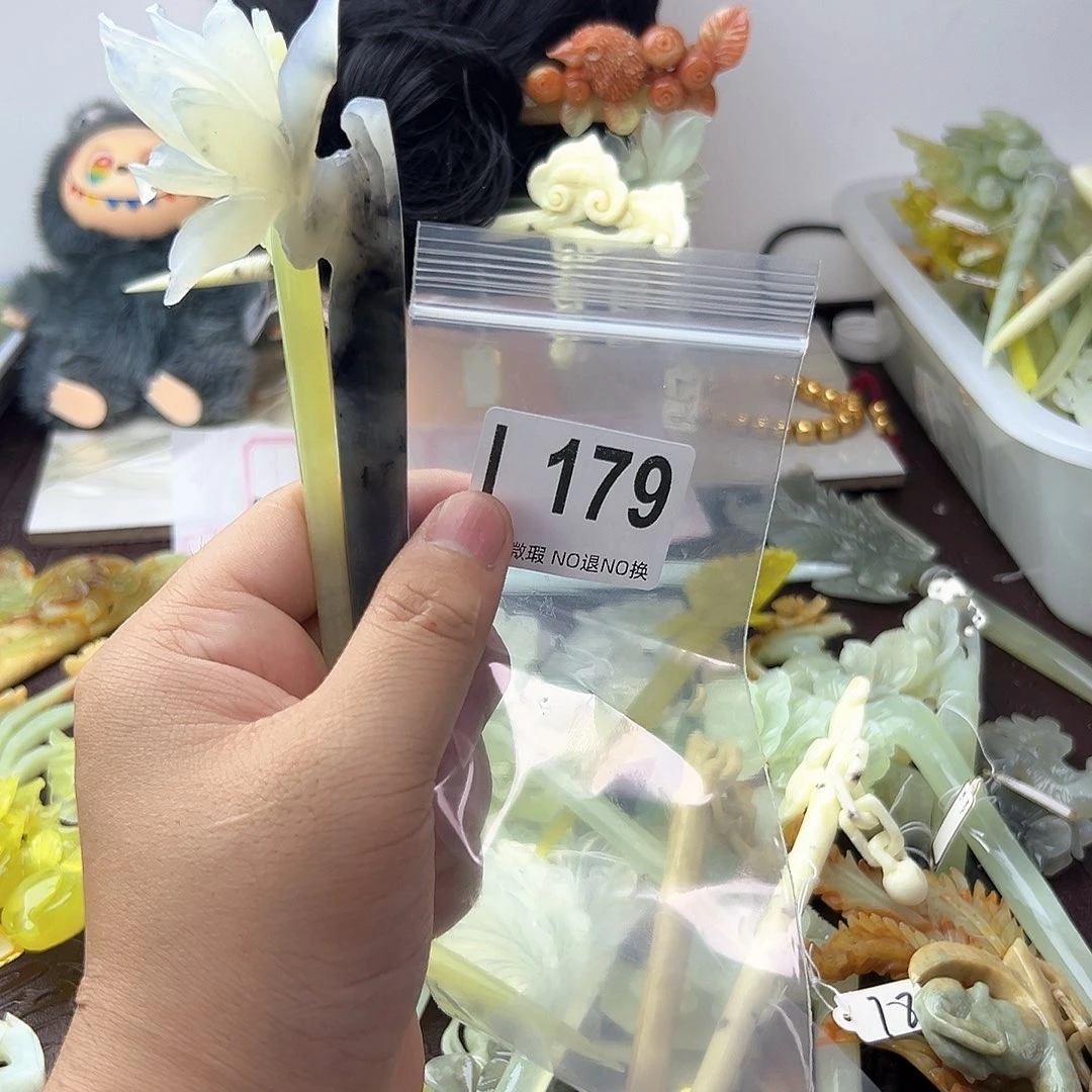 合金蛇纹石玉发饰@*娜
