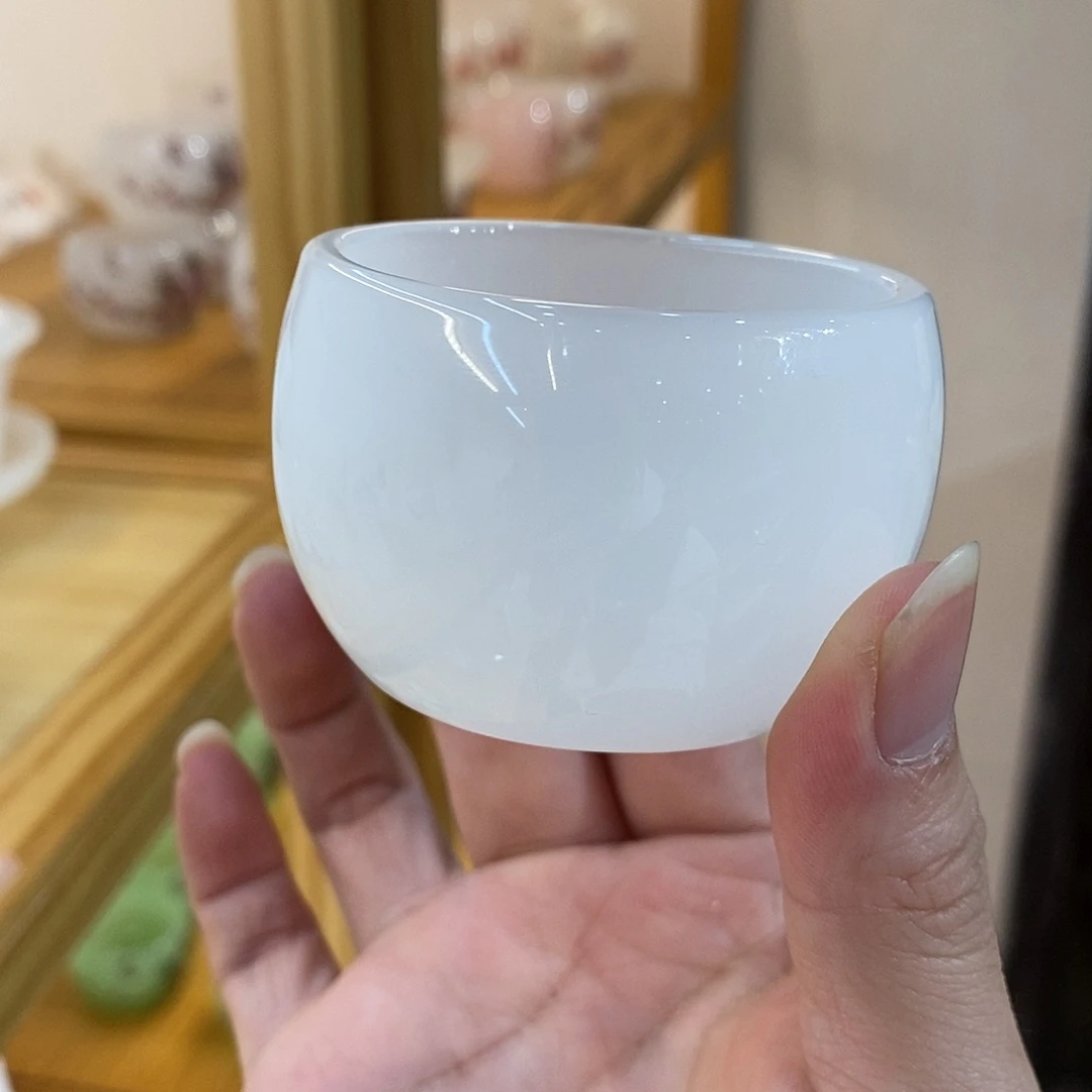 手工艺品琉璃白玉琉璃客杯