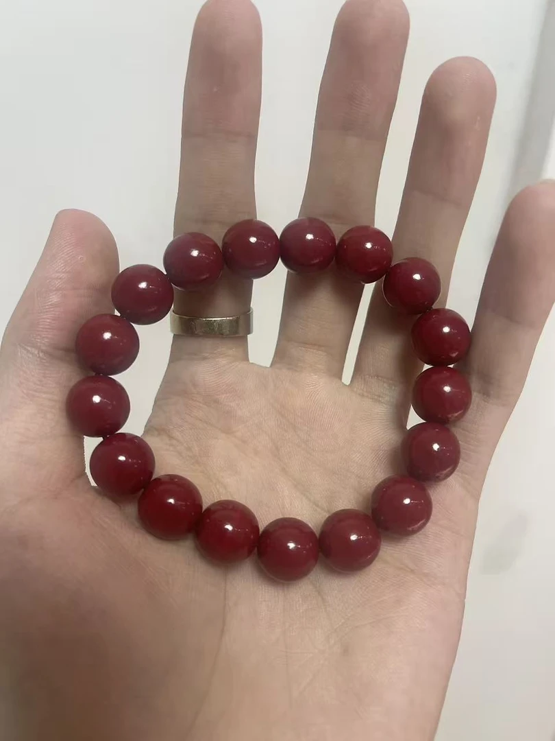 含辰砂工艺品朱砂单圈手串（无礼盒）