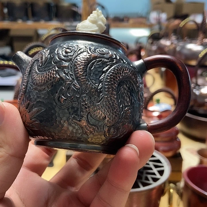 纯手工制作紫铜铜壶