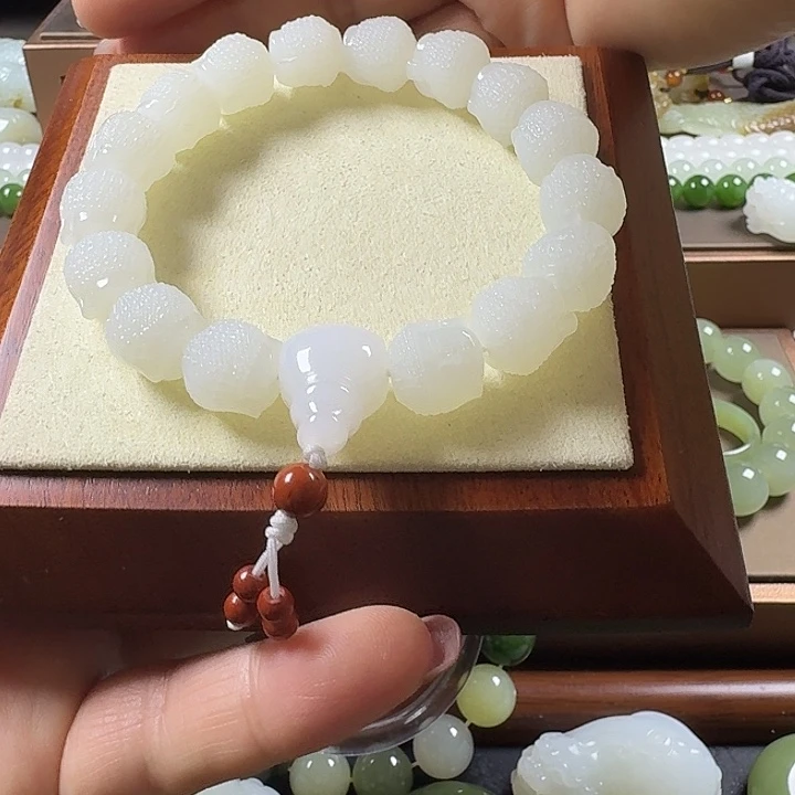 真***诚和田玉未镶嵌手链精品和田玉白玉手串