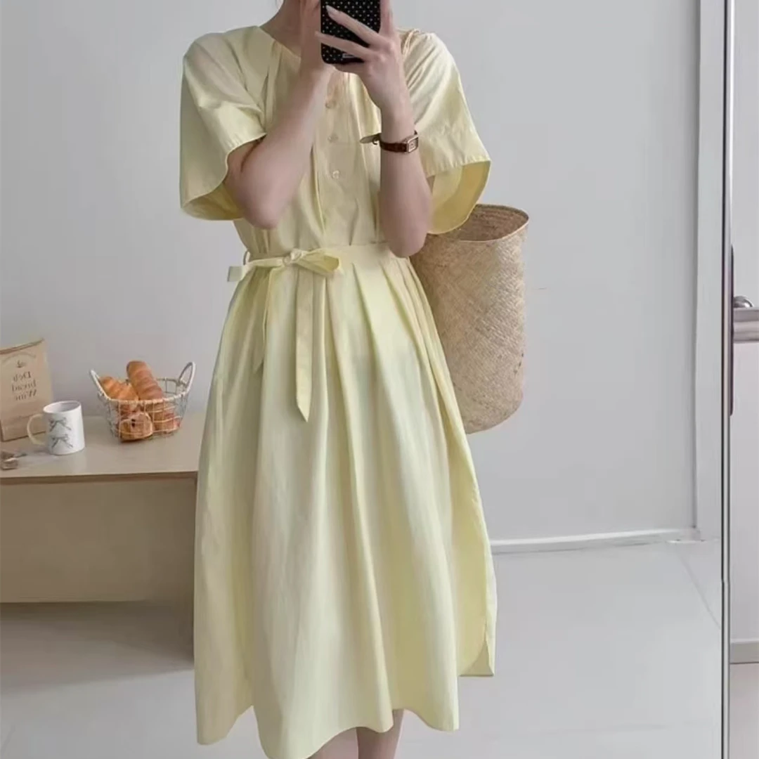 K3110 韩系休闲百搭通勤收腰显瘦连衣裙 Q949-25051001
