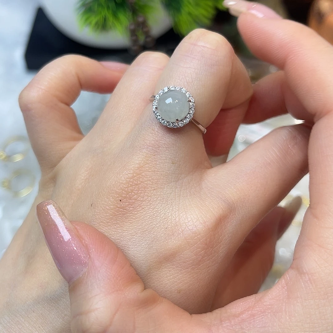 翡翠银S925镶嵌戒指
