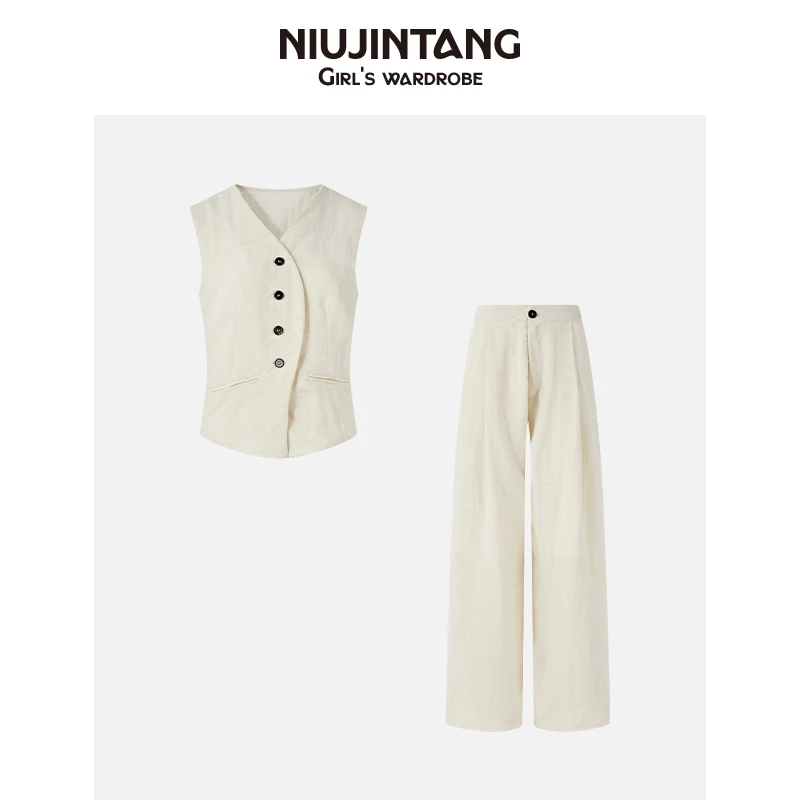 【NJT】2025年夏季新款“老钱风”质感慵懒休闲显瘦套装HAW521