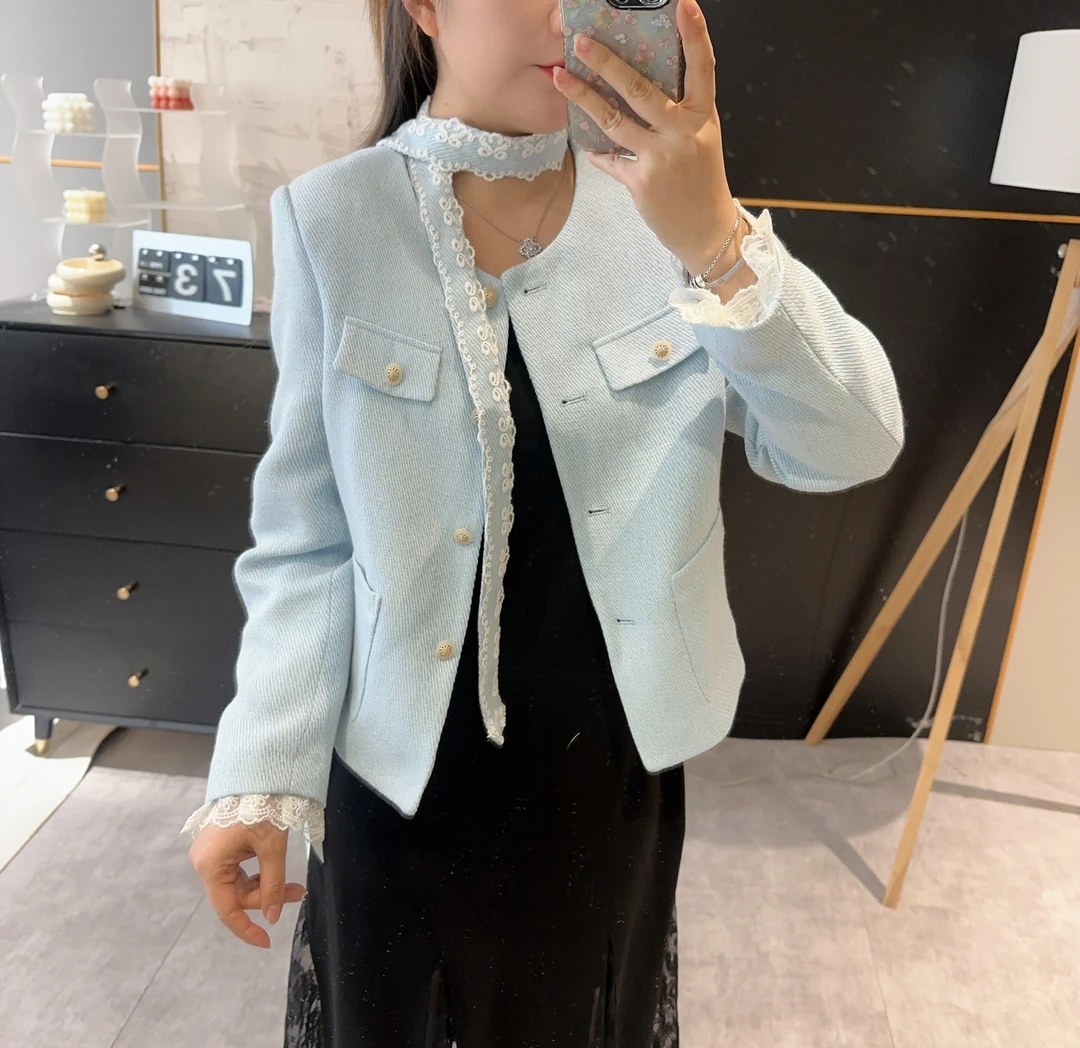 【欧加粒粒】韩系蕾丝拼接小香风2025春季温柔精致外套 BR25030504