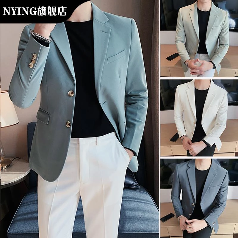 NYING痞帅小西装外套男士春秋2025新款单西男装商务休闲西服套装