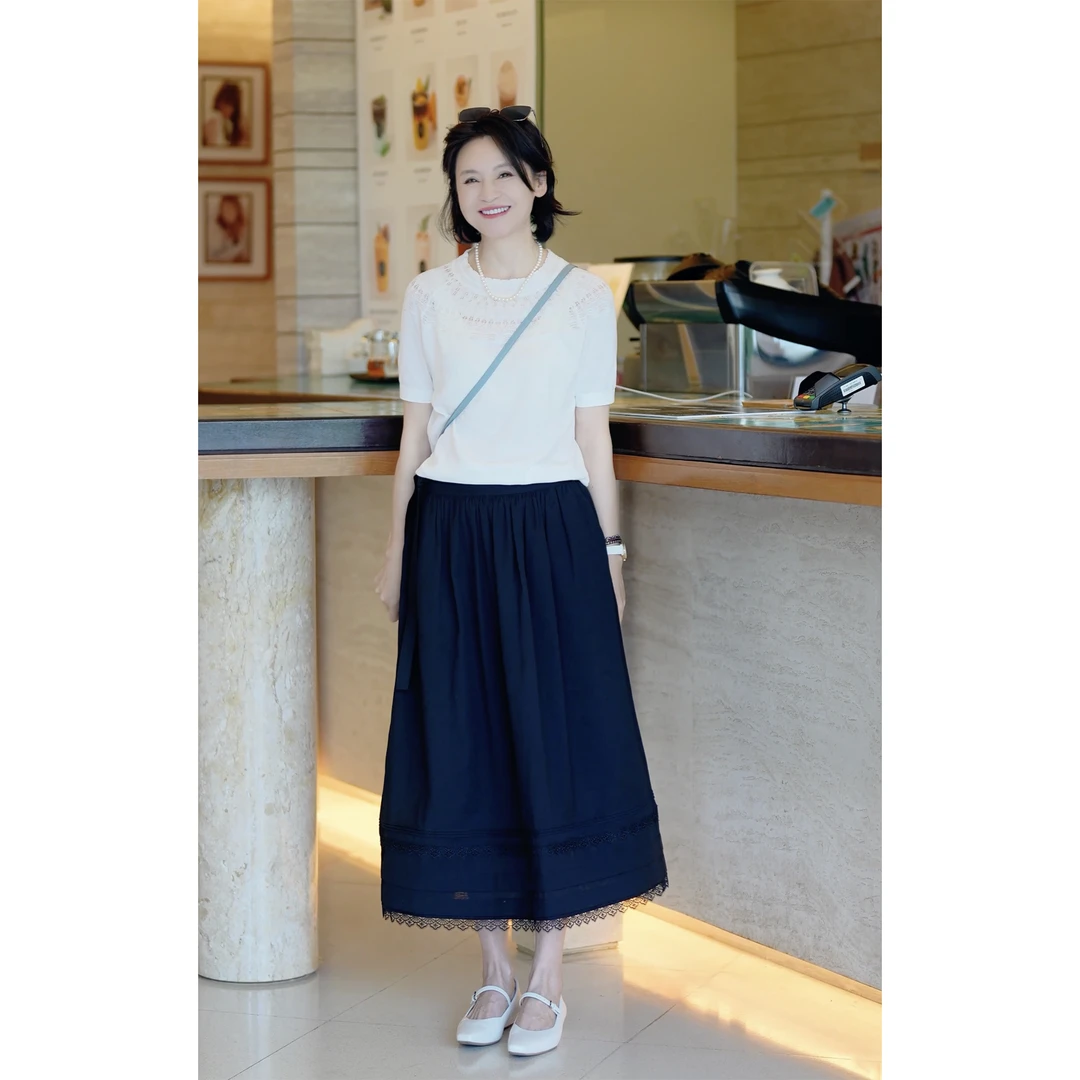 我是摩羯 歌剧魅影 精美镂空钩针圆领短袖宽松棉秋上衣针织衫