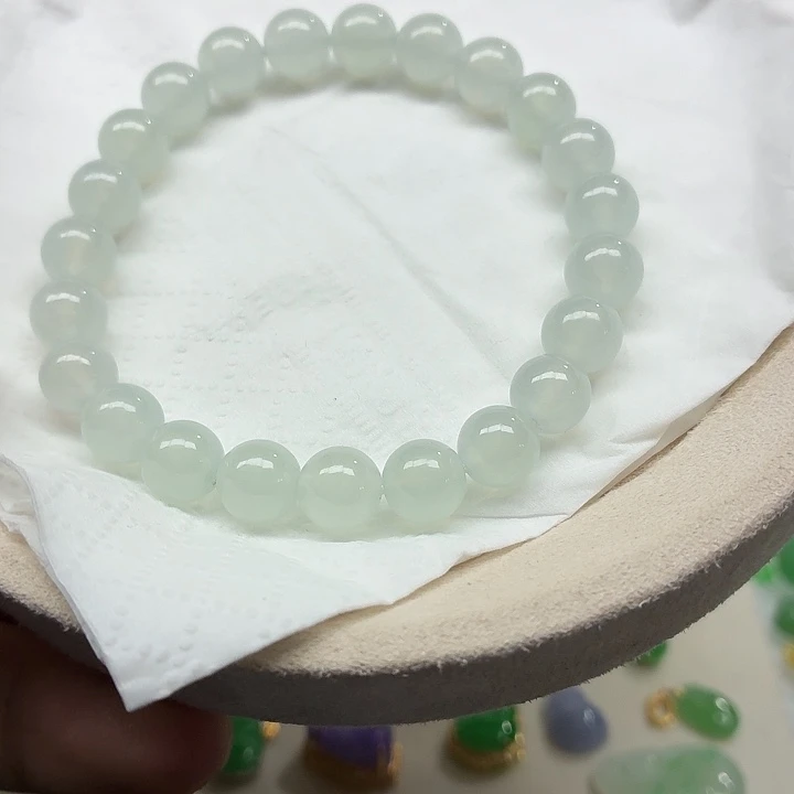 翡翠未镶嵌手链天然缅甸翡翠A货卡8