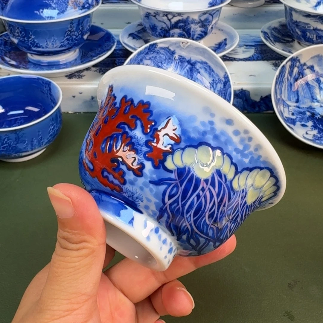 景德镇纯手绘茶具圆圆240