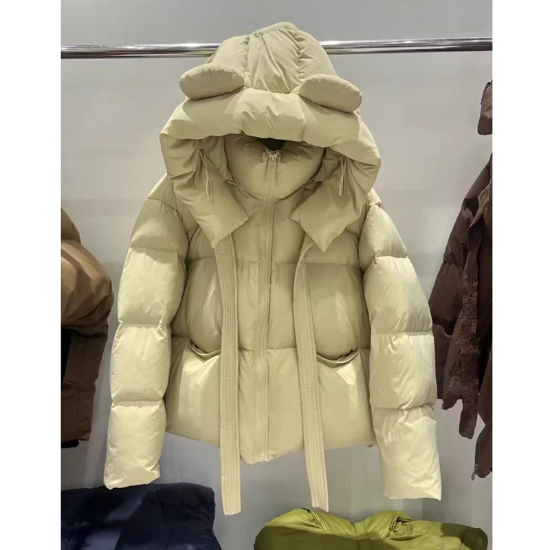 拆卸帽 韩版小耳朵冬短款可爱减龄俏皮高级感独特设计感外套 905