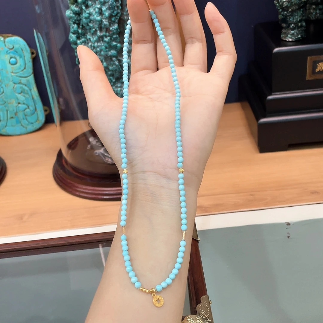 18K金镶嵌绿松石颈饰