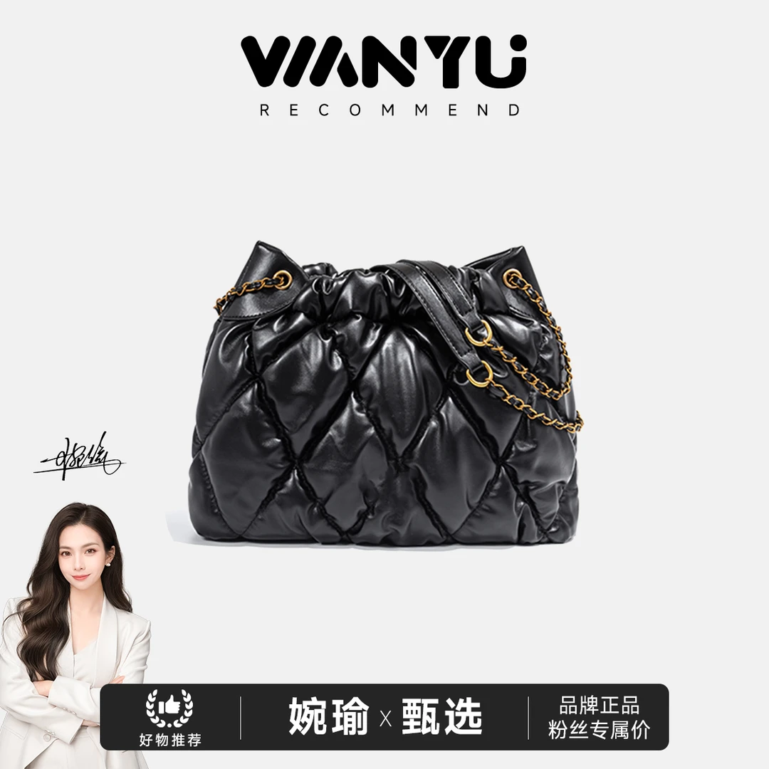 【GLi-婉瑜甄选】新款复古"垃圾袋"托特手提单肩包黑色-50099
