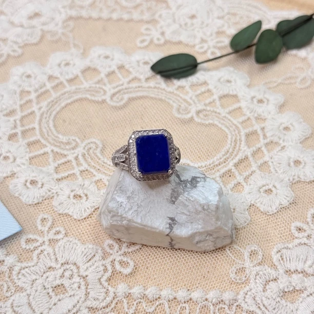 90新  【六六中古】孤品银925青金石戒指aj4848港16欧55