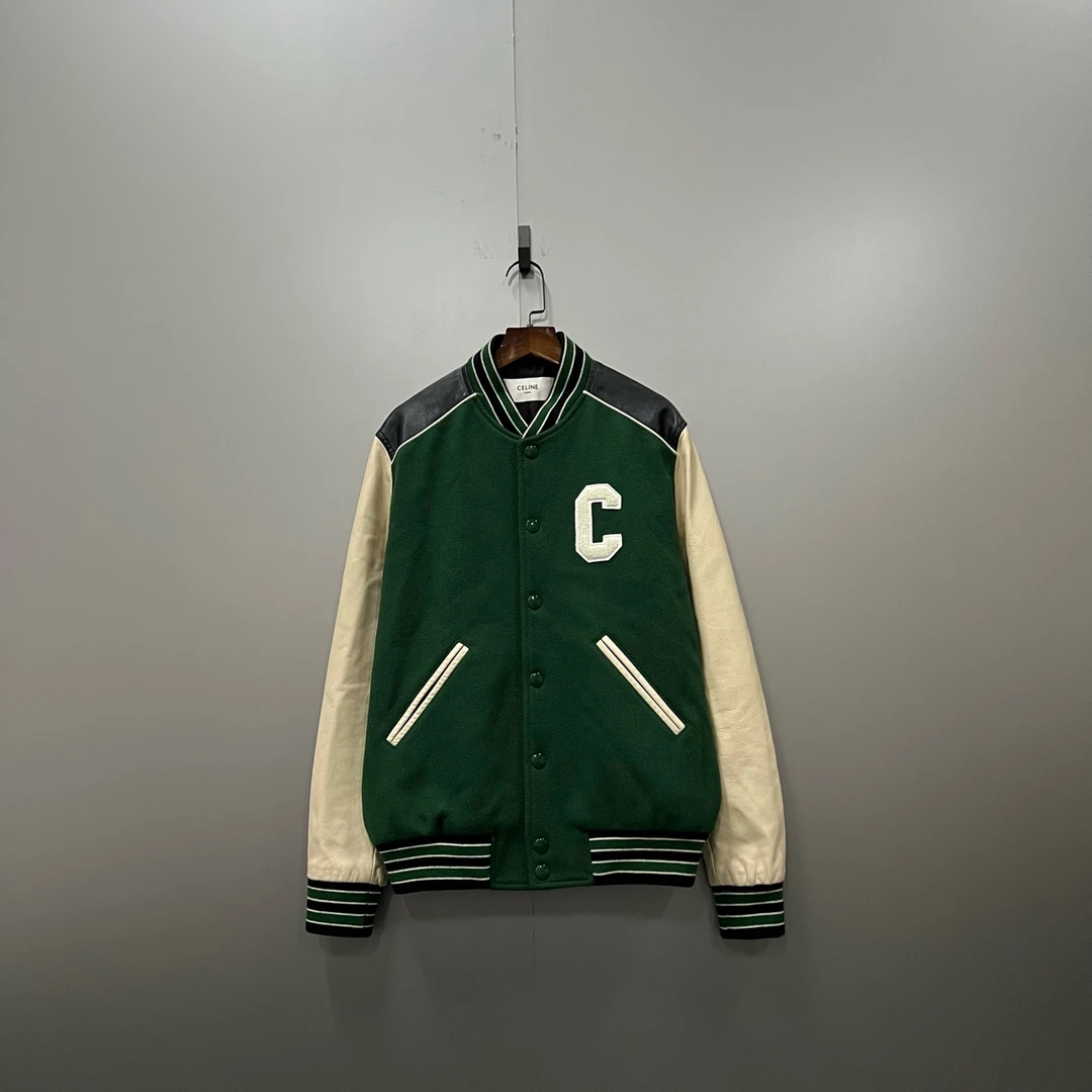 99新 Celine/思琳 (cc)拼色刺绣logo棒球服 46码 fg203336
