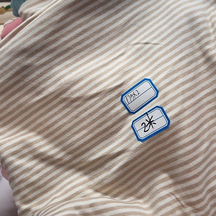 彩棉条纹针织棉毛2米