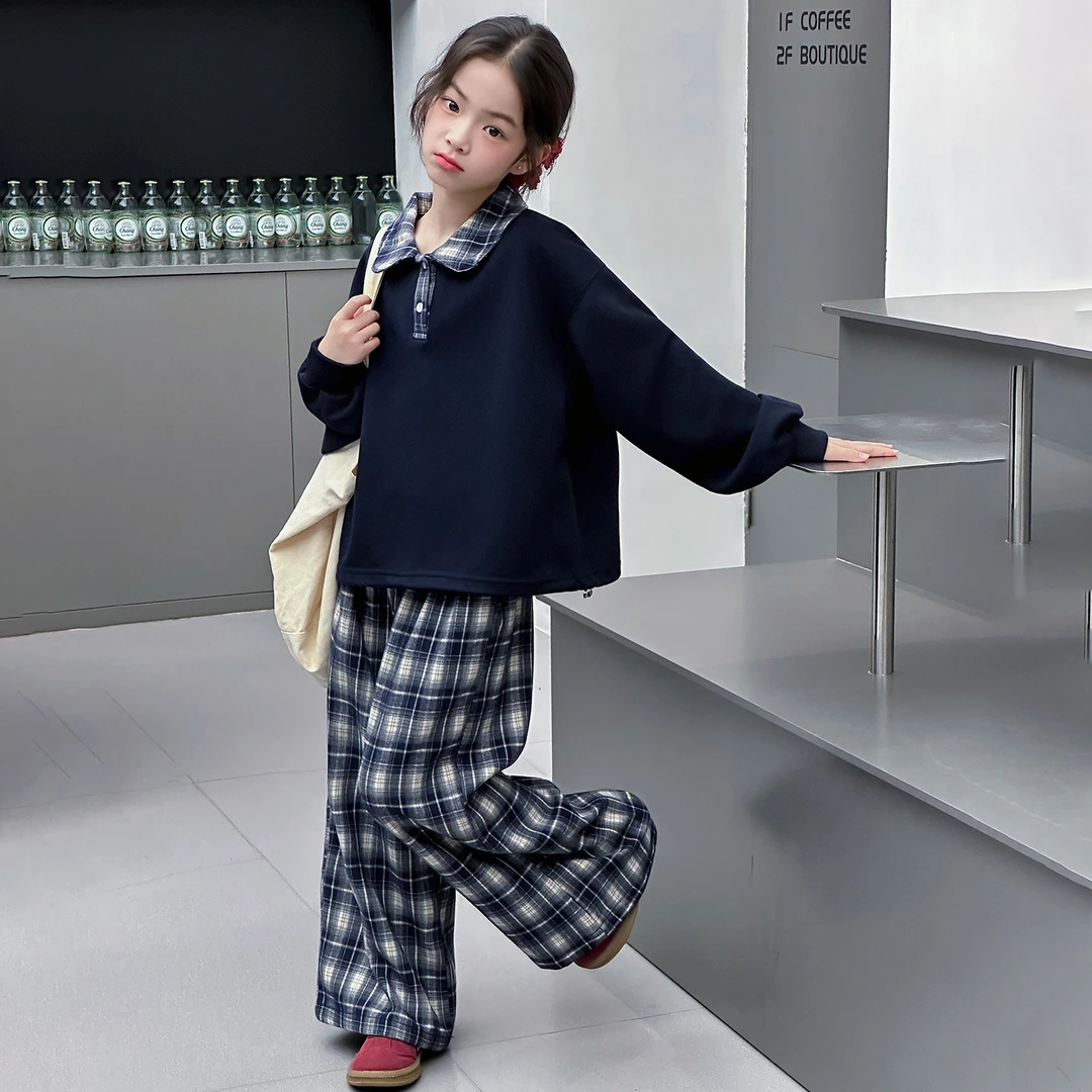 简约潮牌店铺儿童服装2025年新款衣服女童装秋装套装6-12岁高级感