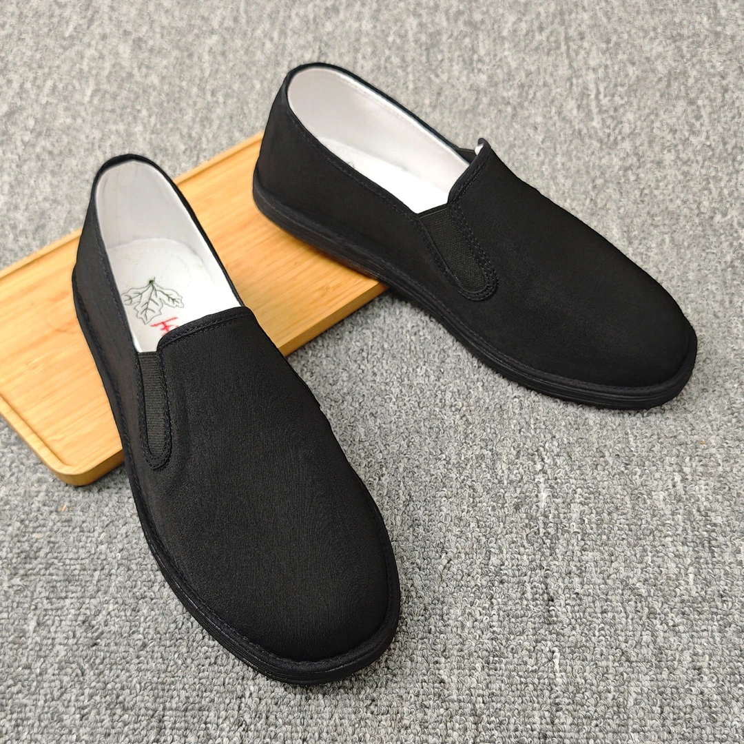 千层底老北京布鞋男款全黑百搭轻便春秋耐磨软底舒适一脚蹬工作鞋