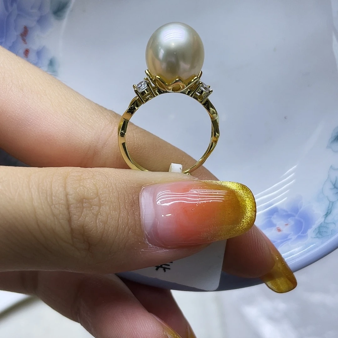 戒圈海水珍珠银S925镶嵌