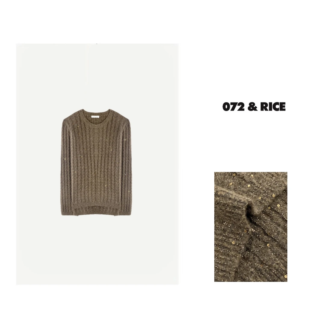 072 & RICE【金灿灿】秋冬休闲圆领长袖针织衫 JH053 FF11