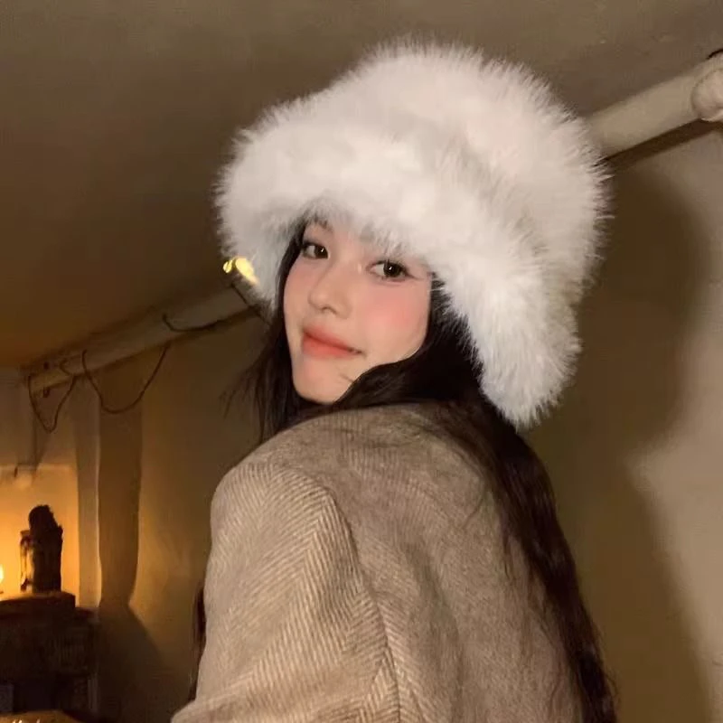 搞怪牛角保暖帽秋冬女帽子光身盆帽渔夫帽街头风冬季