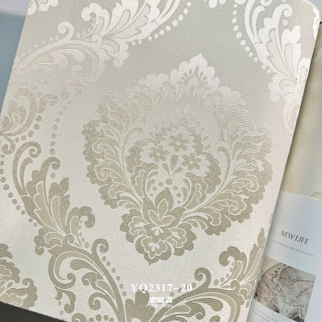奥壁森奢华欧式大马士革宫廷提花无缝墙布 田园美式复古 YQ璀璨17