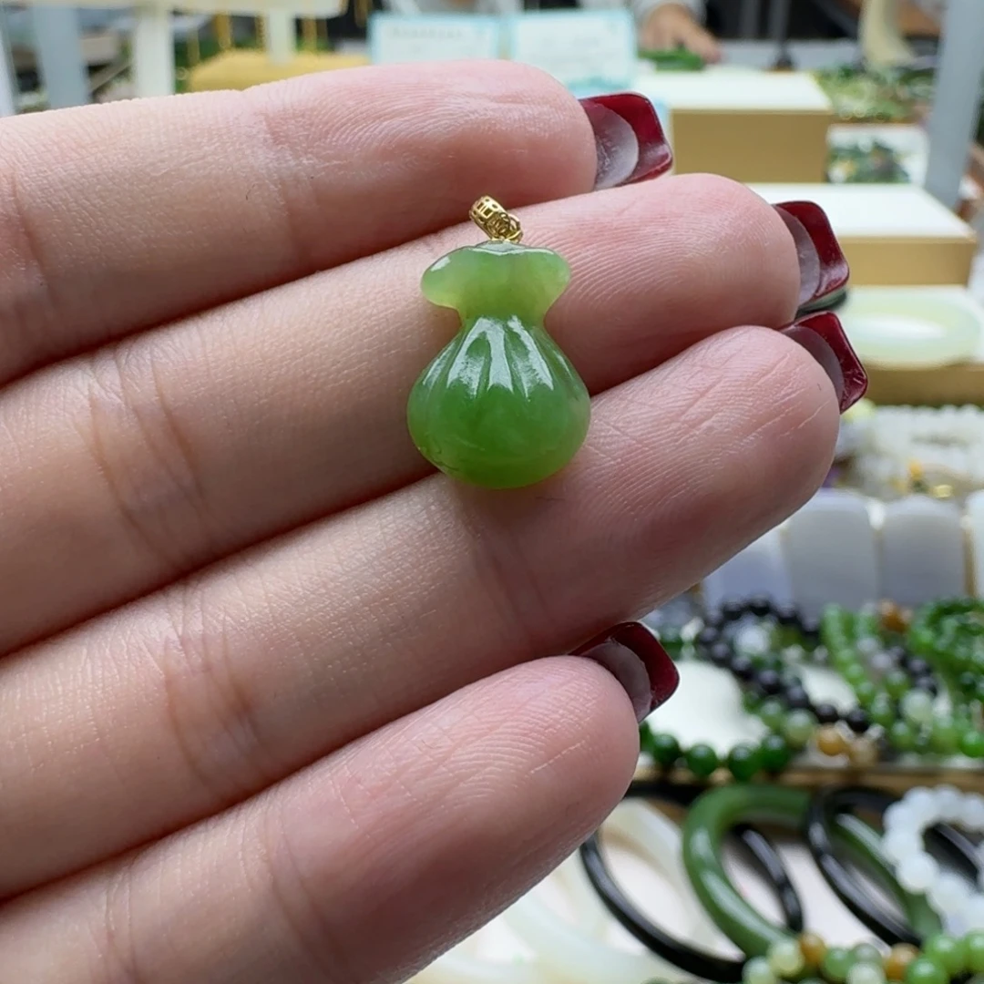 和田玉18K金镶嵌手链