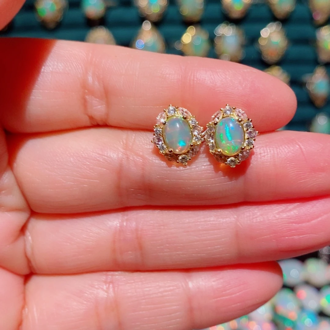 欧泊欧泊耳饰银S925镶嵌