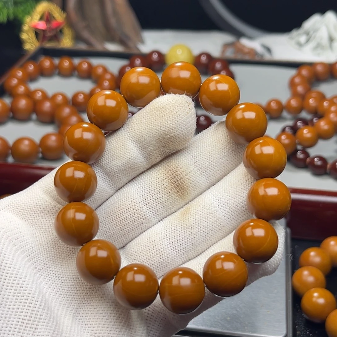 橄榄核手串吃**猫1.5树王精品铁核 小孔