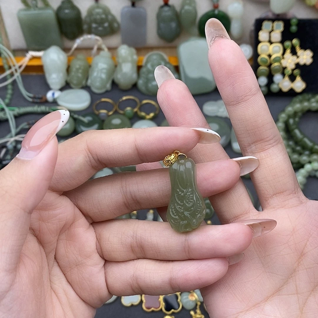 吊坠(不含链)银S925镶嵌和田玉