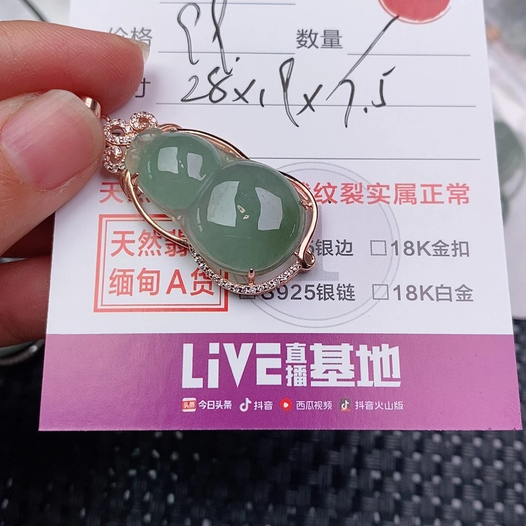 翡翠银S925镶嵌颈饰