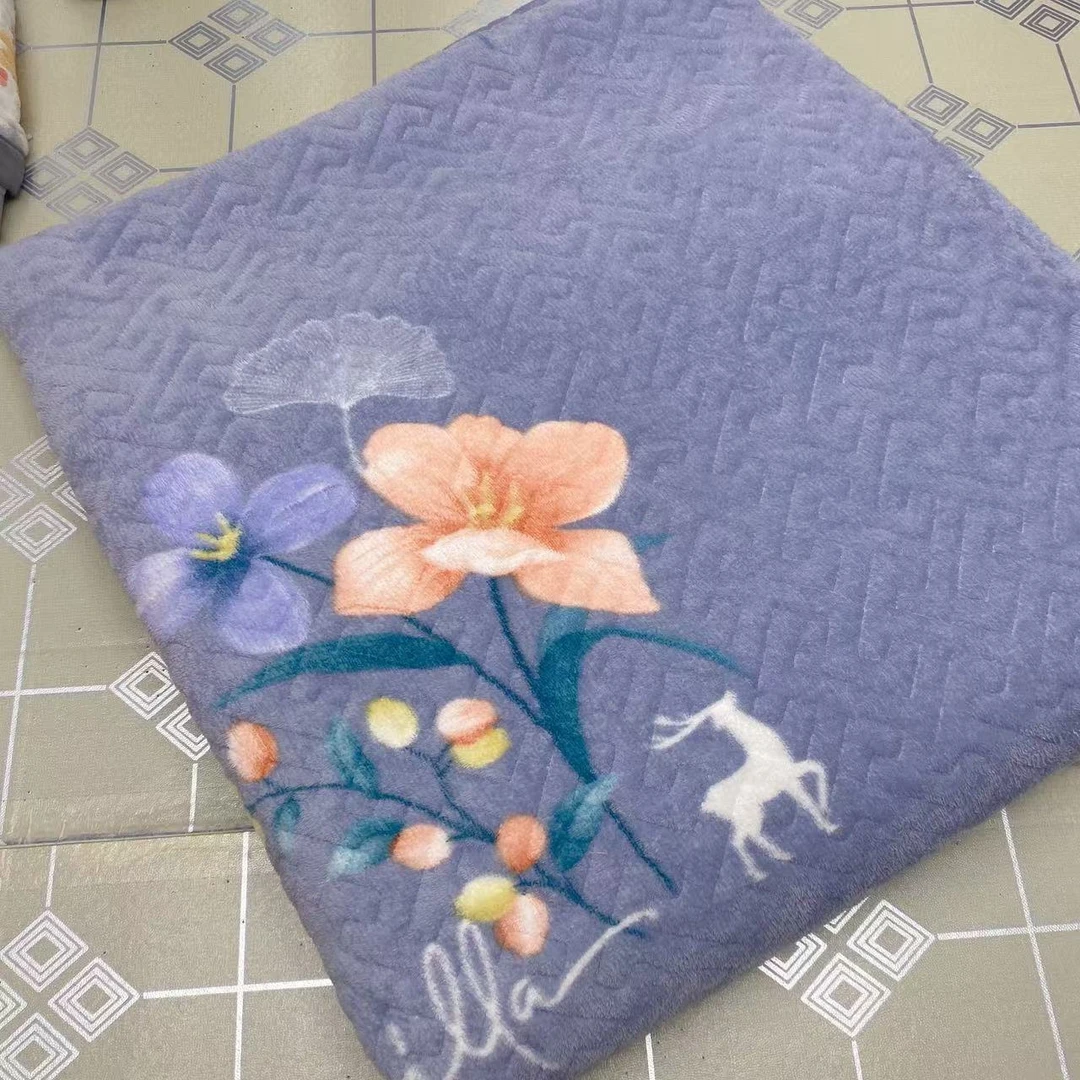 【一路有你-灰色】秋冬加厚款宝宝绒床盖，保暖亲肤不跑床