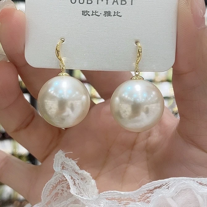 铜合金仿珍珠耳饰 新款高版珠珠耳勾耳坠（珠珠2厘米左右）
