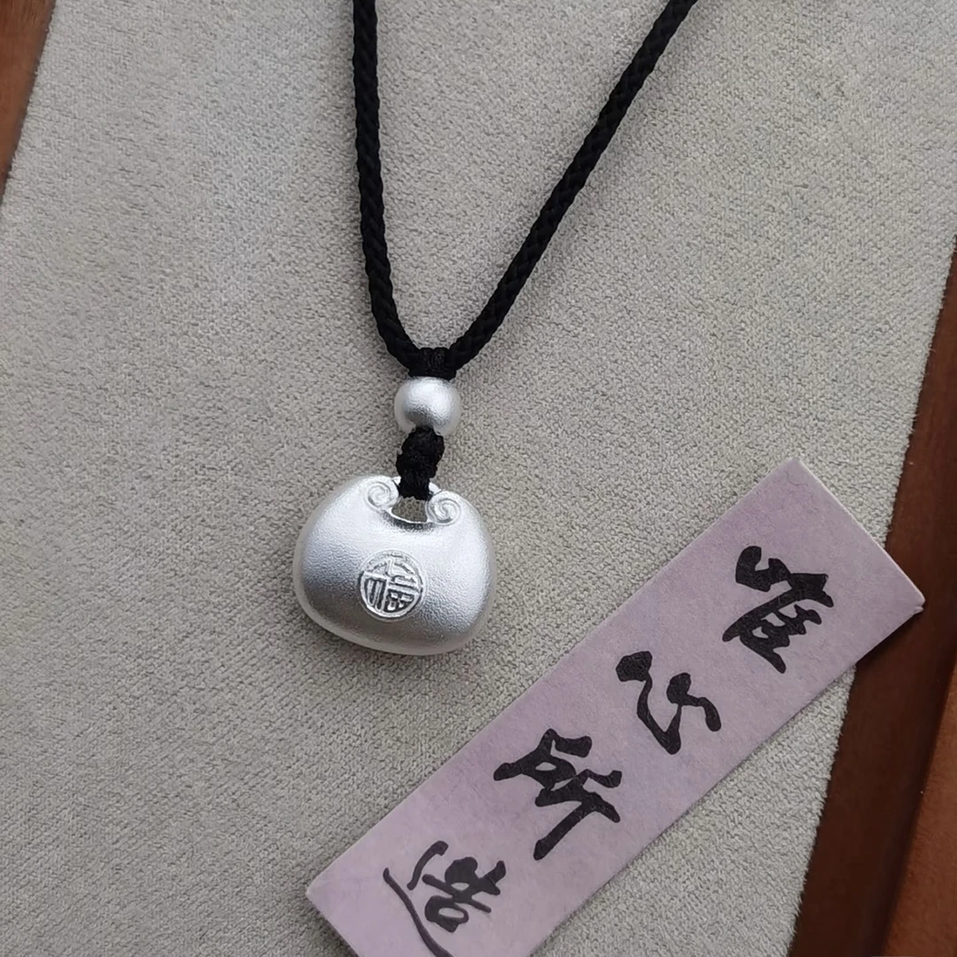 吊坠足银 足银999.9【小胖福银坨坨】纯银吊坠项链