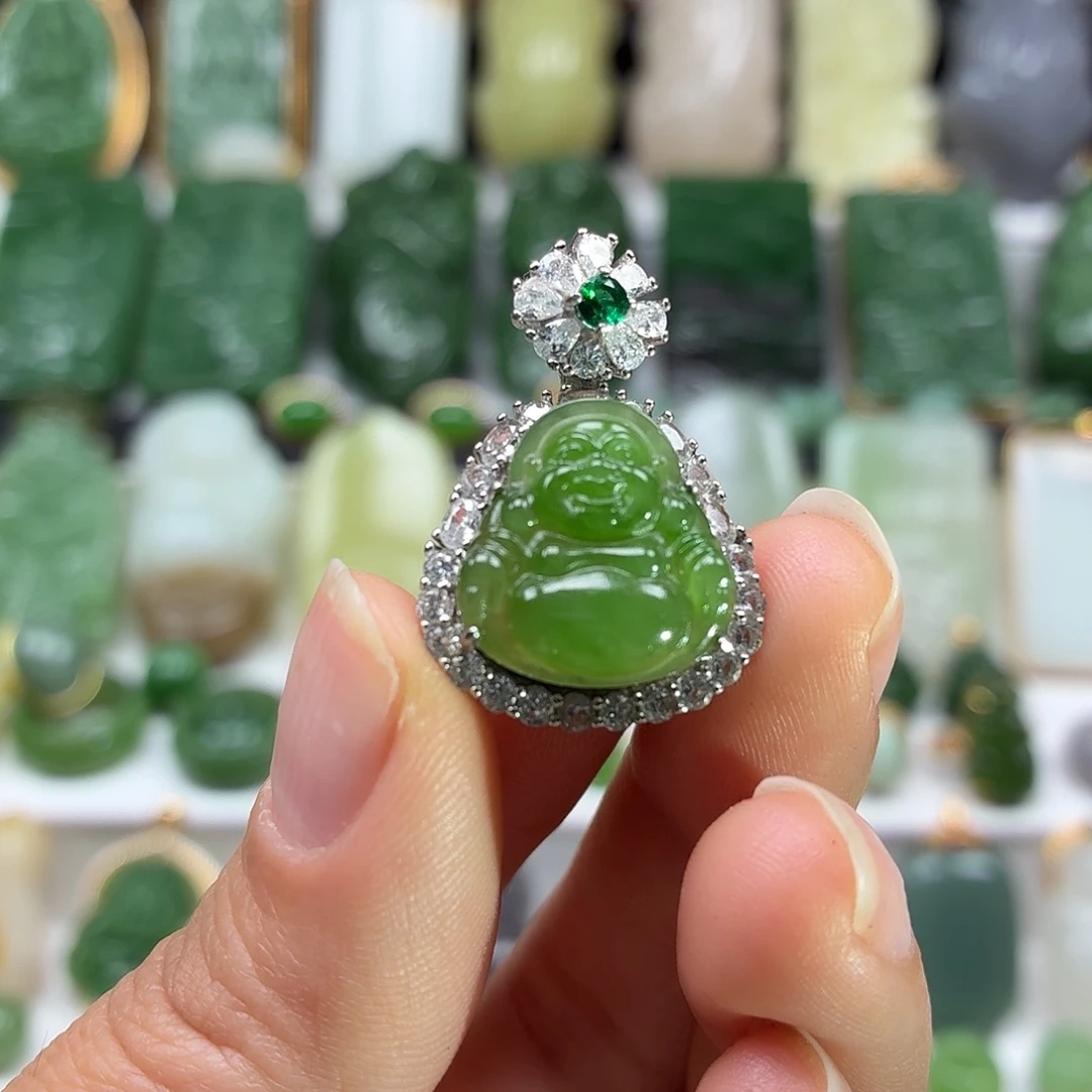 和田玉银S925镶嵌颈饰