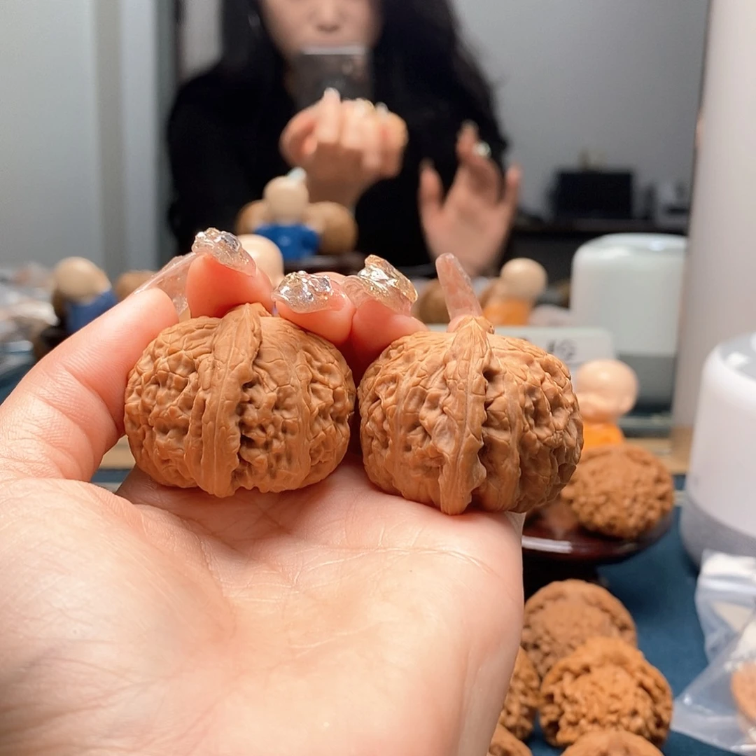 文玩核桃把件球白40