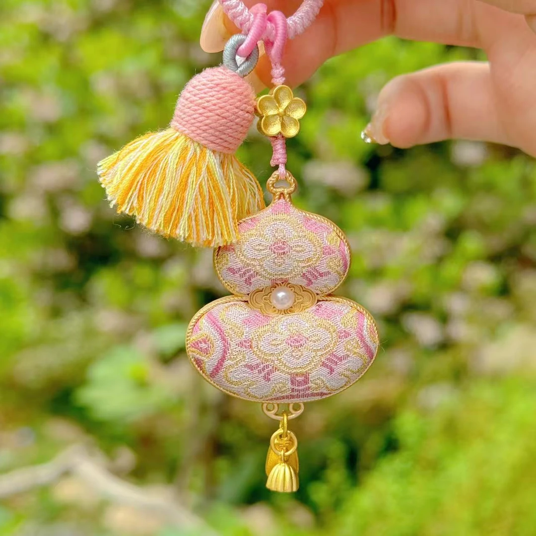 【宋锦葫芦挂件】纯手工宋锦双面葫芦挂件包挂 车挂2378