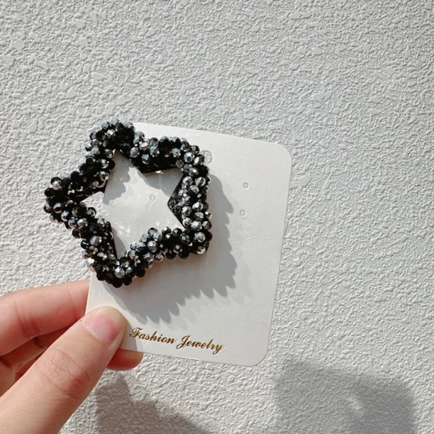 A270-D黑色串珠星星拜拜（单只）【满15包邮发货】可爱仙女儿童发饰