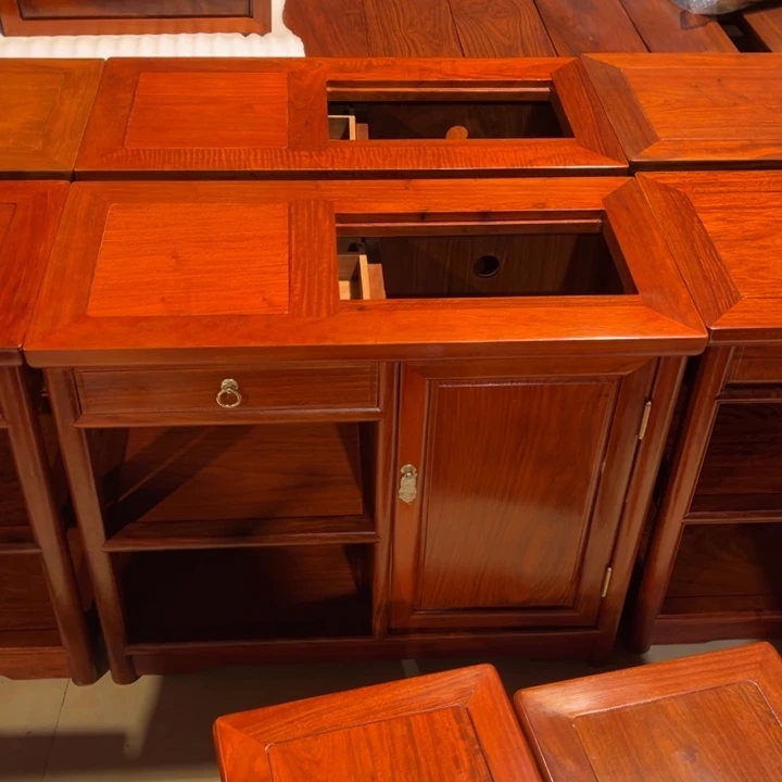 一***魔成套家具紫檀木类缅甸花梨木茶水柜